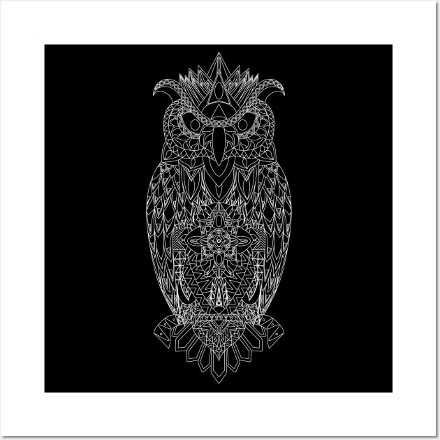 dark shadow owl in ecopop Wall Art by jorge_lebeau